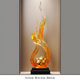 ZOCI entrance hall ornaments vertical high slender Zen style wind and water rise abstract art atmosphere home living room niche sculpture thin wind and water rise ornaments (Q4025 orange-yellow-treasure)