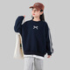Tutu Little Elephant Children's Clothes Girls' Sweaters 2025 New Children's Autumn and Winter Thickened Warm Winter Clothes with Velvet Lined Versatile Solid Color Sweater Navy Blue 140 Height About 140cm