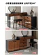 Yusenyi customized French retro solid wood chest and dresser integrated corner bedside antique style bedroom black dressing table retractable dressing table 1.2 meters + chest 1.2 meters combination + makeup stool wooden door installation