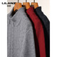 Lilang 520g thickened pure wool sweater men's half-high zipper collar jacquard sweater middle-aged dad wear thick woolen needle medium gray thickened 4XL (190)