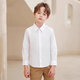 2025 new boys white shirt 25 spring and autumn new girls long-sleeved primary school students white shirt chorus class uniform white 140