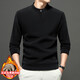 AX one-button double-sided Austrian velvet sweatshirt for men in autumn and winter new style Henry collar plus velvet thickened outer wear inner top Gray M (recommended 95-110Jin Jin equals 0.5kg)
