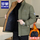 ROMON Cotton Jacket Men's Jacket 2025 Autumn and Winter Short Thick Slim Cotton Jacket Korean Style Trendy Handsome Warm Stand Collar Cotton Jacket Black XL