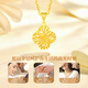 CHINA GOLD Four-leaf clover 18K gold necklace girls K gold light luxury pendant birthday gift for girlfriend and wife anniversary high-end 18k colorful brushed four-leaf clover pendant with 925 silver chain