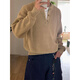 Digada Henry collar sweater men's autumn and winter cleanfit American retro sweater lazy bottoming shirt casual sweater YXXS-M5818 Khaki L
