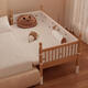 Goodbaby (gb) beech children's spliced bed solid wood crib baby crib with guardrails and heightening can be customized crib + bear embroidered bedside assembly frame structure 150x80cm