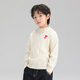 Zuoxi Boys Angora Sweater Winter 2025 Children's Love Boys Retro New Year's Wear Top Red 120