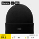 Bananain Wang Yibo's same style hot leather 501+ men's and women's same style knitted wool hat autumn and winter warm and fashionable cold hat black one size