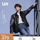Lee Zhang Linghe's same style 25 autumn and winter new comfortable version button placket design unisex PU jacket black brown (size is too large, take one size smaller) L
