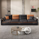 Yusenyi genuine leather small apartment luxury straight technology fabric sofa living room light new row of imperial concubine combination cream style north 3.2 meters straight sofa-footrest-coffee table no-wash technology cloth sponge cushion