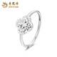 Lao Fengxiang PT950 platinum four-leaf clover ring for women new pure platinum Valentine's Day birthday gift for girlfriend and wife PT950 platinum four-leaf clover ring about 2.7g