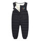 Children's clothing for men, women, and middle-aged infants, down cotton quilted overalls, children's velvet thickened warm cotton jumpsuits, black, 80cm, size 80, suitable for 1-2 year old babies