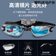 KENHAN (KENHAN) high-definition waterproof and anti-fog swimming goggles for men and women, large-frame electroplated mirrors with earplugs, swimming goggles, swimming cap equipment, transparent white + nose clip earplugs, flat light