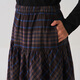 MUJI Women's Flannel Pleated Skirt Long Skirt Women's Skirt Women's Fall 25 BE1D1C5A Brown Plaid M