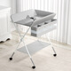 KTA changing table foldable simple baby metal crib baby changing table newborn touch table reinforced frame - gray mobile model + clothes drying rod + three-piece set