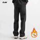 CLOR overalls men's autumn and winter casual pants high street versatile loose sports straight pants CL50 black XL