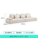 Lin's Home Lawrence Fabric Sofa Living Room New Cat Scratch Cloth Cream Style Sofa Straight Row Lin's Wood Industry BS514 Waterproof and Wear-Resistant Cat Scratch Cloth 3.6 Meters | Liuhua White