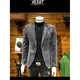 Rowswell2025 new spring and autumn corduroy suit for young men Korean version slim retro business casual small suit jacket black XL