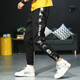 
Fan Pure Trendy Foot Anti-Wrinkle Casual Pants Men's Work Cropped Pants High-Stretch Slim Camouflage Ice Silk Pants xh983 XH983 Black M