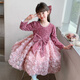 Piggy Banner (PEPCO) Princess Dress Girls Fashionable Girls Sequin Birthday Dress Winter Children's Dress Pink Velvet 130