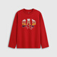 GAP (GAP) 2025 winter new printed logo cotton round neck long-sleeved T-shirt for boys and girls children's tops 829553