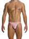 Sanqihu sexy men's thong double-layer gauze see-through high-elastic breathable bag T-pants 02512 Pink S