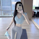 Kangaroo (DAISHU) high-looking yoga clothing suit for women 2025 new high-end Pilates training vest summer fitness clothing top suit light blue top + light gray pants M (95-105Jin Jin equals 0.5 kg)