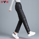Yalu Down Pants Women's Outerwear Slimming 2025 Winter New Thickened Casual Straight High Waist Warm Women's Straight Trousers Black L