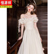 Hengyuanxiang French Engagement Evening Dress Women's Light Wedding Dress 2026 New Bride Wedding White Birthday Adult Ceremony Off-White S