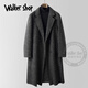 Walker Shop毛呢大衣2025秋季新款双面羊毛大衣男中长款双排扣风衣时尚外套男 混灰色 XL 150-175斤【卡码往小拍】