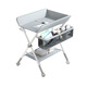 KTA changing table foldable simple baby metal crib baby changing table newborn touch table reinforced frame - gray mobile model + clothes drying rod + three-piece set