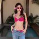 Bombshell Bikini Swimsuit Female Sexy Hot Girl Pink Big Breasts Push Up Three Points Beach Vacation Ins Style Hot Spring Bikini Two Piece Set Rose Red One Size 70-120Jin Jin is equal to 0.5 kg