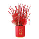 Silver willow real flowers, fresh branches, New Year's Eve flowers, red dried flowers, lucky bucket, silver willow, hydroponic plants, flowers, living room interior decoration, high-quality A-grade silver willow, 60cm, 40 branches (4 colors mixed and matched) + 2 small lanterns