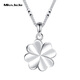 Miss JuJu pt950 platinum four-leaf clover pendant female platinum clover necklace gift for girlfriend single pendant 1.0-1.2g + delivery silver chain