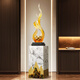 ZOCI entrance hall ornaments vertical high slender Zen style wind and water rise abstract art atmosphere home living room niche sculpture thin wind and water rise ornaments (Q4025 orange-yellow-treasure)