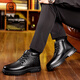 Old men's shoes winter genuine leather wool fur all-in-one warm cotton shoes plus velvet thickened business casual shoes cotton leather shoes LS-77007 black lace-up 40
