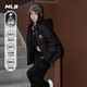 MLB Official Fashionable and Versatile Atmosphere Hooded Goose Down Down Jacket for Men and Women Couples Winter New DJB40 New York Yankees/Black S (It is recommended to take one size smaller)