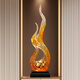 ZOCI entrance hall ornaments vertical high slender Zen style wind and water rise abstract art atmosphere home living room niche sculpture thin wind and water rise ornaments (Q4025 orange-yellow-treasure)