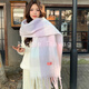 Fat Donglai's same style warm winter thickened scarf soft waxy white purple mohair winter scarf for girls thickened Yunshu plaid