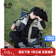 左西儿童冲锋服外套男童秋装2025新款男孩大童户外服上衣 卡其色 150