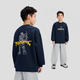 Zuoxi Boys' Fleece Sweatshirt 2025 New Children's Warm Jacket Autumn and Winter Big Children's Top Trendy Navy Blue 140