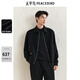 PEACEBIRD Men's Lapel Sheep Wool Executive Jacket Winter Double-sided Wool Jacket Casual Business Jacket Black First Batch L