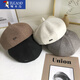 Woodpecker beret women's autumn and winter new octagonal painter hat casual versatile newsboy hat retro British hat fashion woolen style off-white one size (56-58cm)