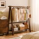 Jiayi solid wood clothes rack floor-standing vertical clothes rack bedroom special coat rack entry home storage rack living room clothes drying rack