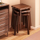 Fantasy Solid Wood Stool Square Stool Solid Wood Stool Home Stackable Guest Spare Stool Dining Table Makeup Dressing Stool Strong and Durable b Solid Wood Log Color Bearing 300Jin Jin is equal to 0.5kg Warranty Five