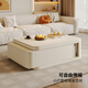 Home Fragrance Dream retractable slate coffee table living room household large and small apartment coffee table table movable cream style modern small table tea table pure white slate retractable coffee table 80*60*40cm