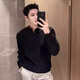 Kuraishi Kazuki trendy light luxury handsome gray lazy style Henry collar sweater men's pullover sweater men's casual bottoming shirt gray M 100-115Jin Jin is equal to 0.5 kg
