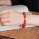 Layun Feiyin collectible raw ore Baoshan Nanhong bracelet for women, natural genuine K gold transfer beads, Yunnan persimmon red bracelet for men, Baoshan Nanhong lucky wheel 10mm (with certificate)