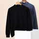 100% sheep wool sweater men's autumn and winter new solid color bottoming shirt round neck men's wool sweater top trendy light blue XL 180/96A (115)