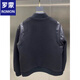 ROMON black short woolen baseball jacket men's winter warm padded jacket handsome leather jacket cotton jacket black L